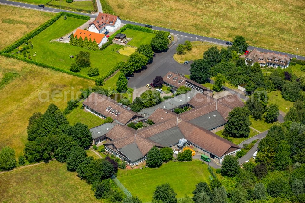 Mülheim an der Ruhr from above - Home for disabled people and workshop Assisted Living of Theodor Fliedner Stiftung in Muelheim on the Ruhr in the state North Rhine-Westphalia