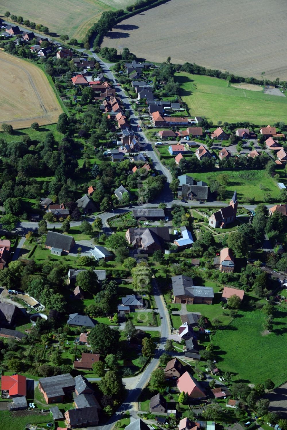 Behlendorf from the bird's eye view: Behlendorf village in the state of Schleswig-Holstein