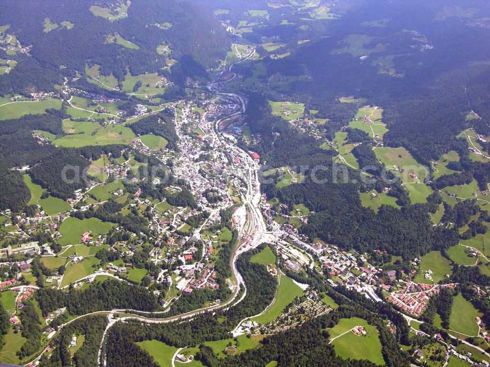 Aerial image Berchtesgaden - Blick auf Berchtesgaden.