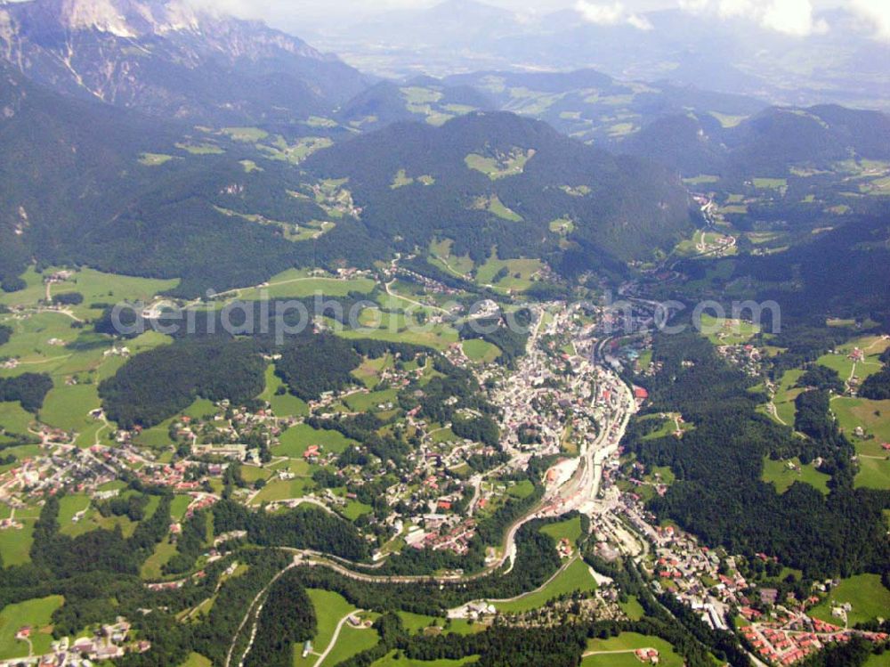 Aerial photograph Berchtesgaden - Blick auf Berchtesgaden.