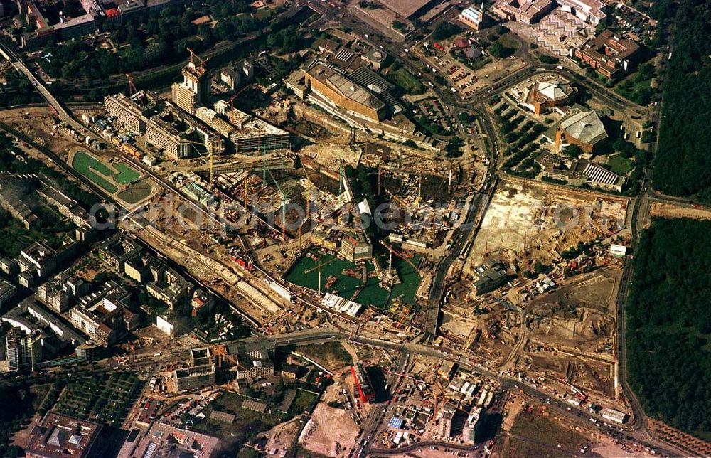 Aerial photograph Berlin - Bereich Baustelle Potsdamer Platz