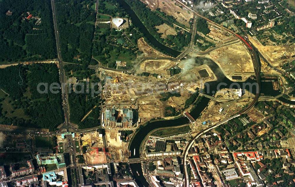 Aerial image Berlin - Bereich Baustelle Reichstag / Spreebogen