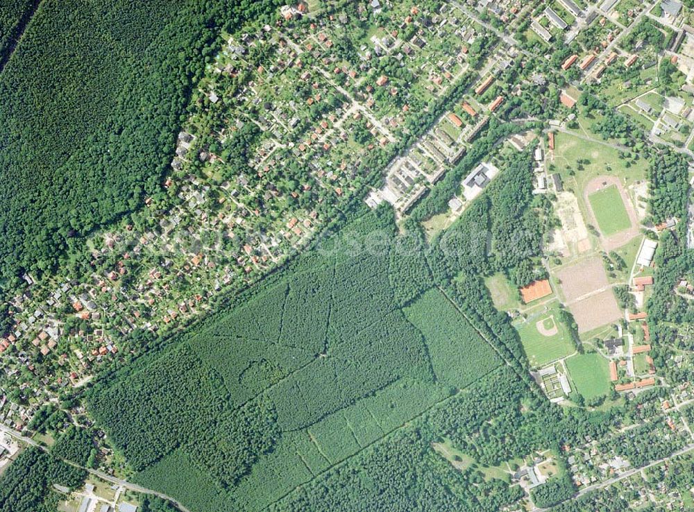 Eggersdorf- Brandenburg from above - Bereich Eggersdorf aus 8000 ft Höhe in der 90-Grad-Perspektive.