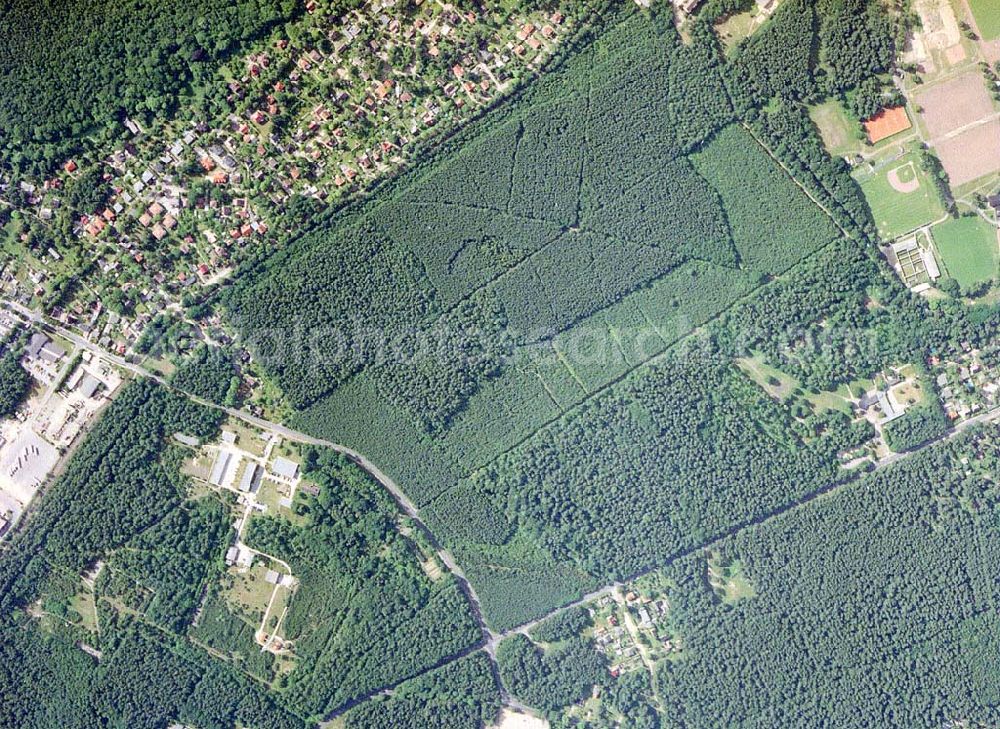 Aerial image Eggersdorf- Brandenburg - Bereich Eggersdorf aus 8000 ft Höhe in der 90-Grad-Perspektive.