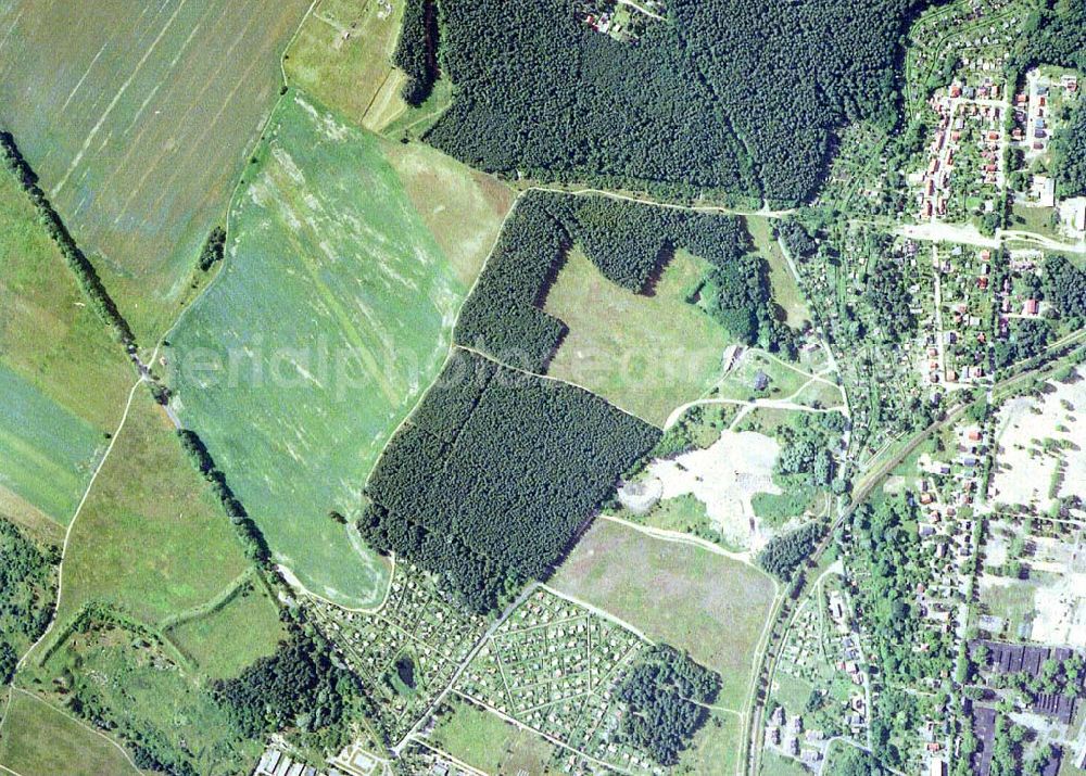 Aerial photograph Eggersdorf- Brandenburg - Bereich Eggersdorf aus 8000 ft Höhe in der 90-Grad-Perspektive.