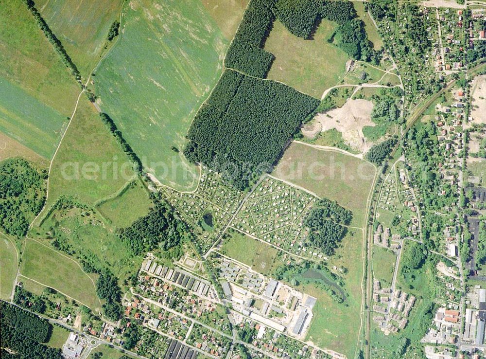 Petershagen - Brandenburg from the bird's eye view: Bereich Petershagen - Süd aus 8000 ft Höhe in der 90-Grad-Perspektive.