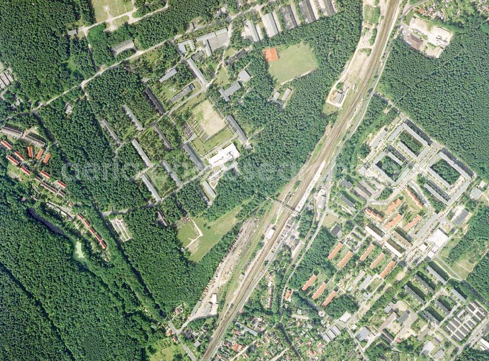 Aerial image Strausberg- Brandenburg - Bereich Vorstadt Strausberg aus 8000 ft Höhe in der 90-Grad-Perspektive.