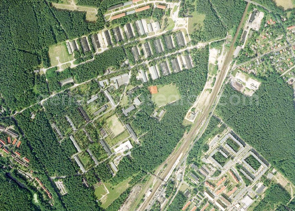 Aerial photograph Strausberg- Brandenburg - Bereich Vorstadt Strausberg aus 8000 ft Höhe in der 90-Grad-Perspektive.