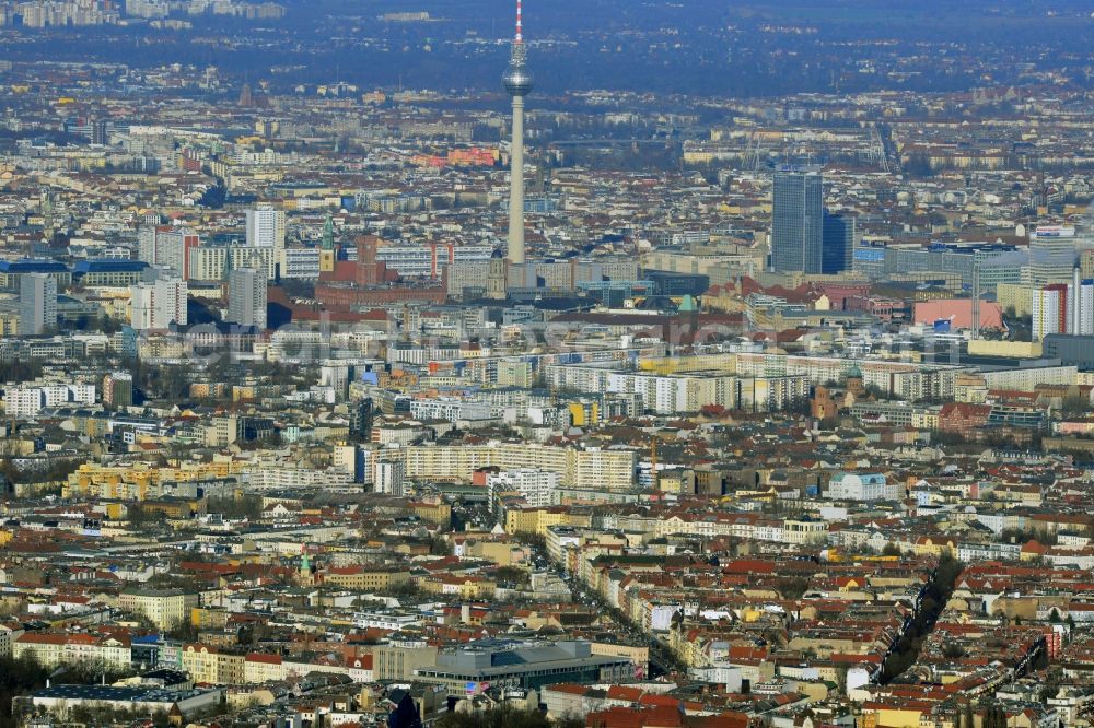 Berlin from the bird's eye view: City Center East Berlin on TV tower in destrict Mitte