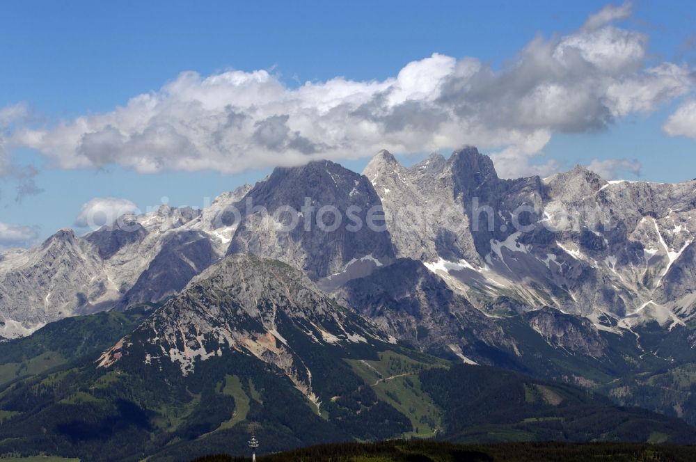 Grimentz from above - Mountain and glacier landscape in Grimentz in the Canton of Valais in Switzerland