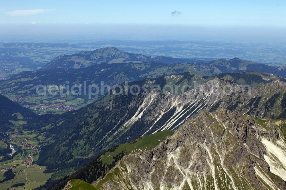 Aerial photograph Grimentz - Mountain and glacier landscape in Grimentz in the Canton of Valais in Switzerland