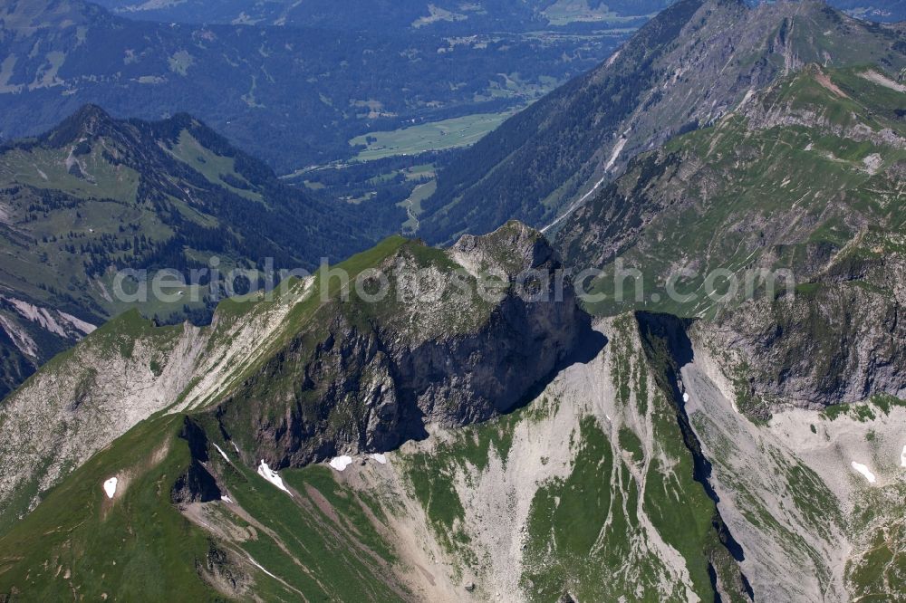 Grimentz from above - Mountain and glacier landscape in Grimentz in the Canton of Valais in Switzerland