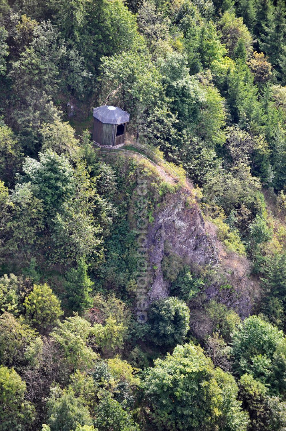 Friedrichroda from the bird's eye view: Viewing platform at the hill Gottlob near by Friedrichroda in Thuringia