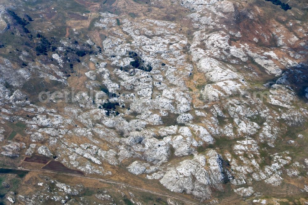 Aerial image Niksic - Mountain - landscape in Niksic in Montenegro