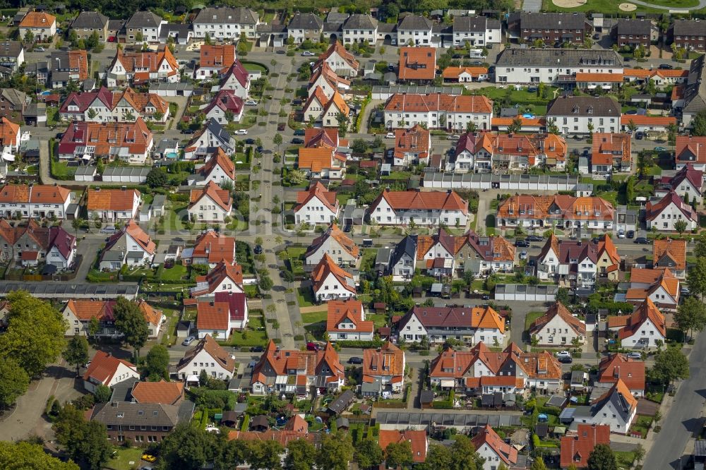 Kamp-Lintfort from above - Mine settlement along the road Franz Georg road in Kamp-Lintfort North Rhine-Westphalia