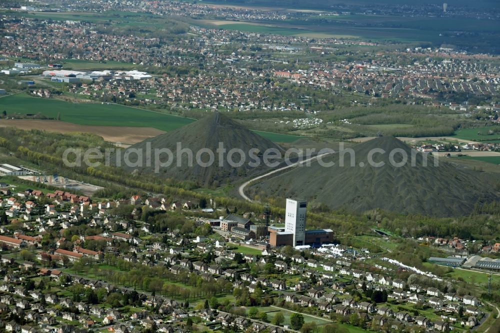 Loos-en-Gohelle from above - Layers of a mining waste dump in Loos-en-Gohelle in Nord-Pas-de-Calais Picardy, France