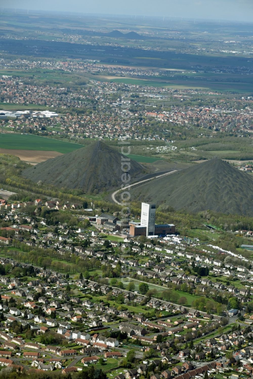 Aerial image Loos-en-Gohelle - Layers of a mining waste dump in Loos-en-Gohelle in Nord-Pas-de-Calais Picardy, France