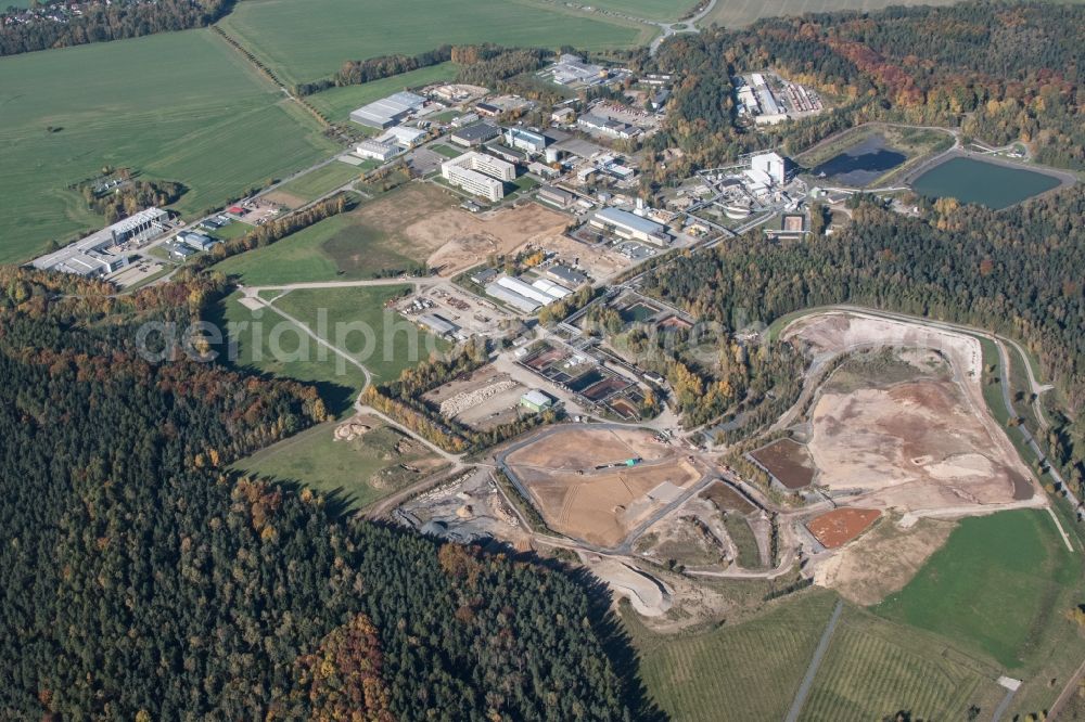 Aerial photograph Königstein - Layers of a mining waste dump in Koenigstein in the state Saxony, Germany