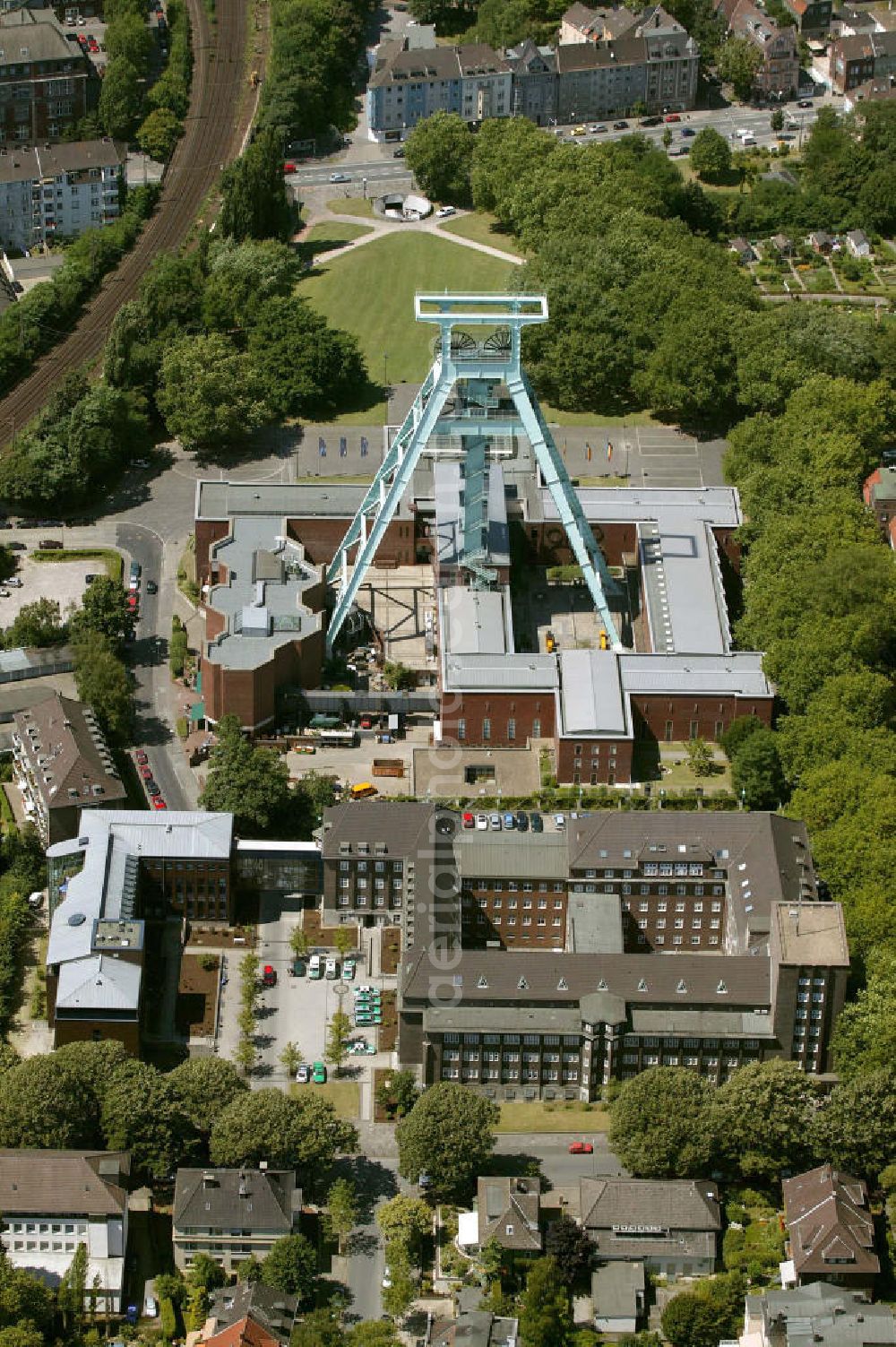 Bochum from the bird's eye view: Blick auf das Bergbaumuseum im Zentrum von Bochum.