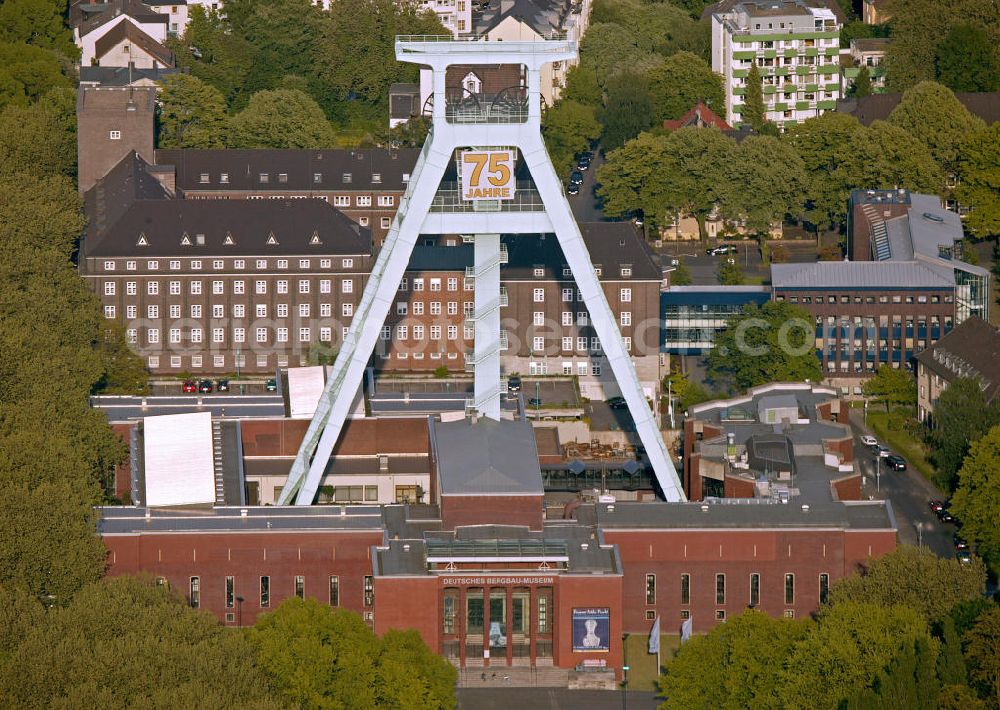 Aerial photograph Bochum - Blick auf das Bergbaumuseum in Bochum. Bochum coal mining museum.