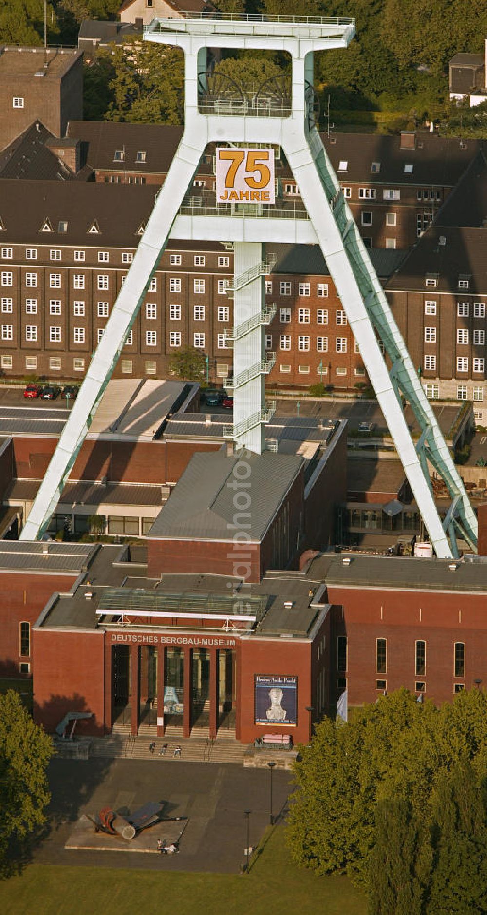 Bochum from above - Blick auf das Bergbaumuseum in Bochum. Bochum coal mining museum.