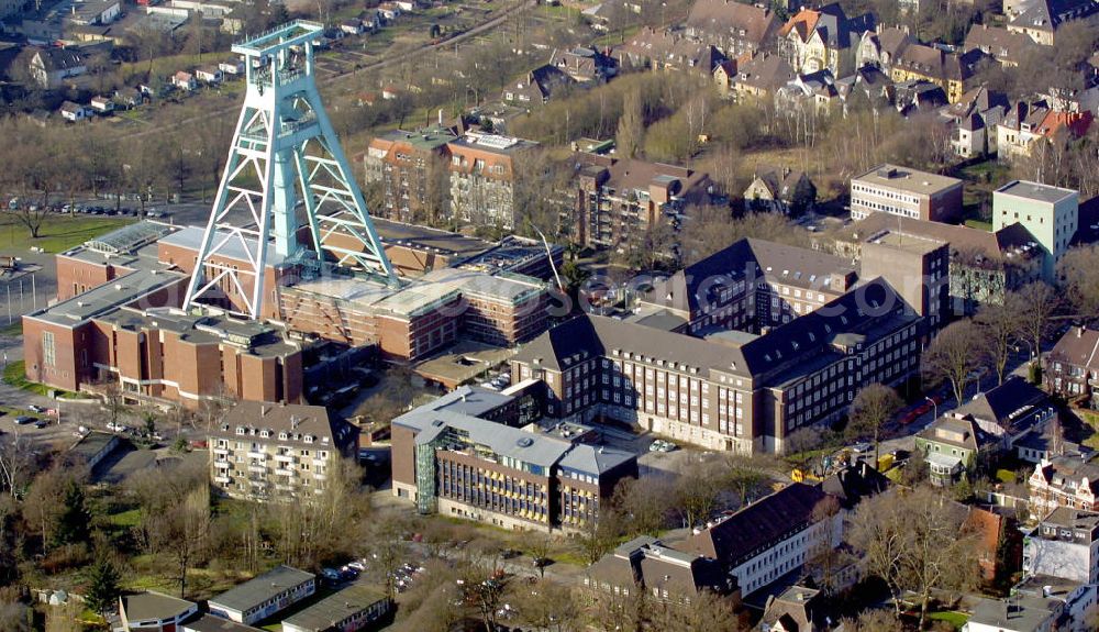 Bochum from above - Blick auf das Bergbaumuseum und Polizeiverwaltung von Bochum.