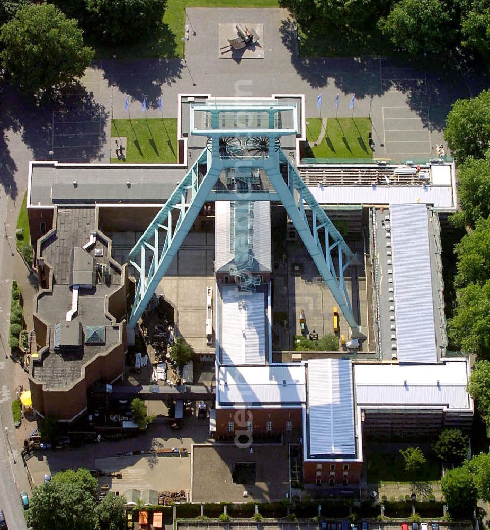 Aerial photograph Bochum - Blick auf das Bergwerkmuseum in Bochum. Mining museum Bochum.