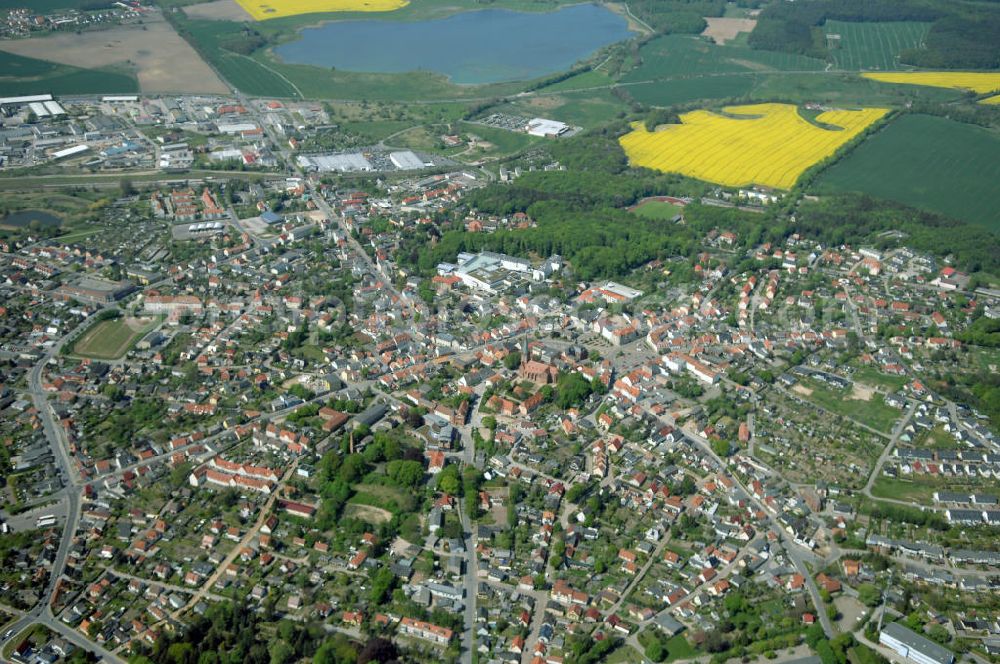 Aerial photograph BERGEN - Blick auf Bergen auf der Insel Rügen