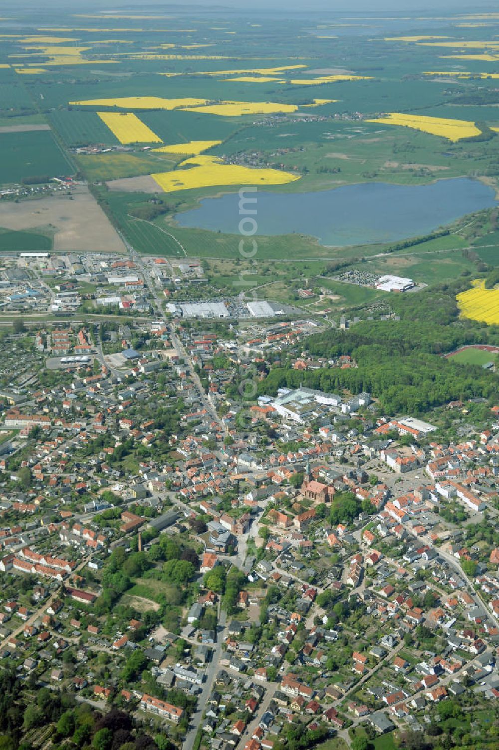 BERGEN from above - Blick auf Bergen auf der Insel Rügen