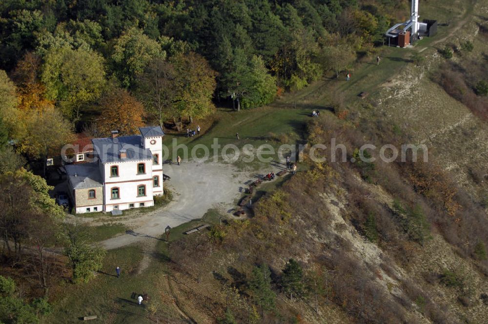 Aerial photograph Hastrungsfeld - Burla - Blick auf das Berggasthaus Grosser Hörselberg in Hastrungsfeld/ Burla. Kontakt: Berggasthaus Grosser Hörselberg, Hauptstrasse 2, 99848 Hastrungsfeld/ Burla, Tel. +49(0)3622 907320,