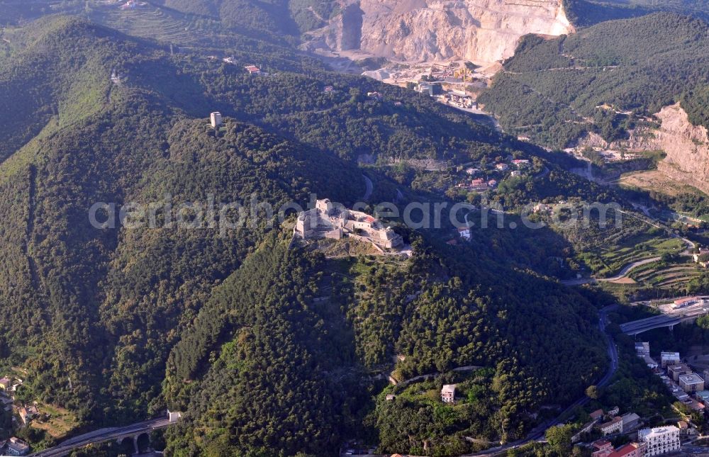 Salerno from above - View of the mountains Monti Lattari at the city Salerno in the homonymous province in Italy