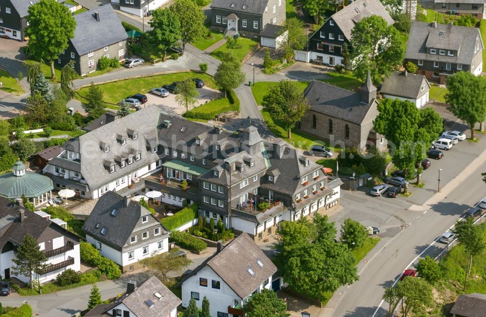 Aerial photograph Winterberg OT Altastenberg - View of the hotel Astenkrone in the district of Altastenberg in Winterberg in the state of North Rhine-Westphalia