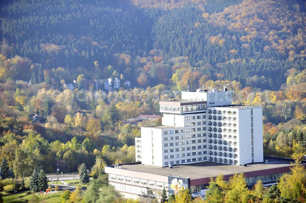 Aerial image Friedrichroda - Blick auf das Berghotel in der Bergstraße im Erholungsort Friedrichroda im Thüringer Wald. View of the mountain hotel in Friedrichroda in Thuringia.