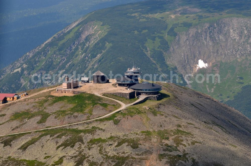 Hradec Kralove / Königgrätz from above - Schneekoppe in the Giant Mountains in Czech Republic