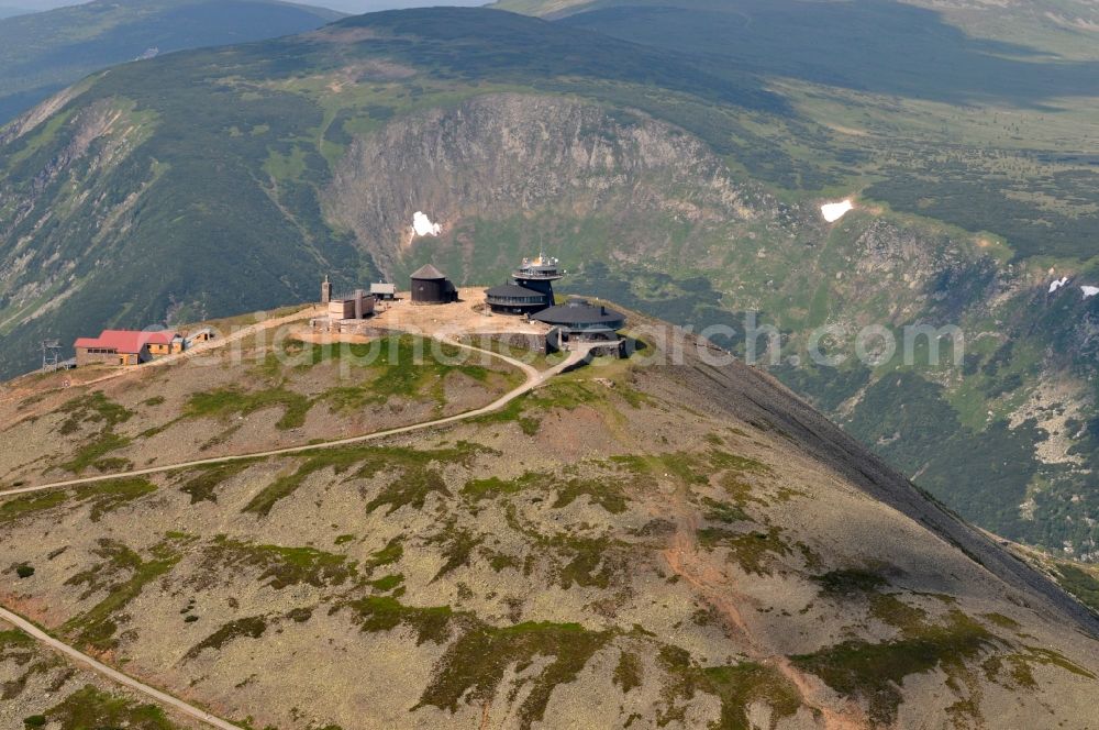 Hradec Kralove / Königgrätz from the bird's eye view: Schneekoppe in the Giant Mountains in Czech Republic