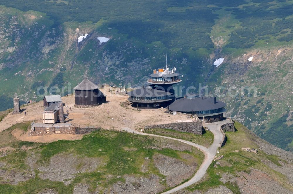 Aerial image Hradec Kralove / Königgrätz - Schneekoppe in the Giant Mountains in Czech Republic