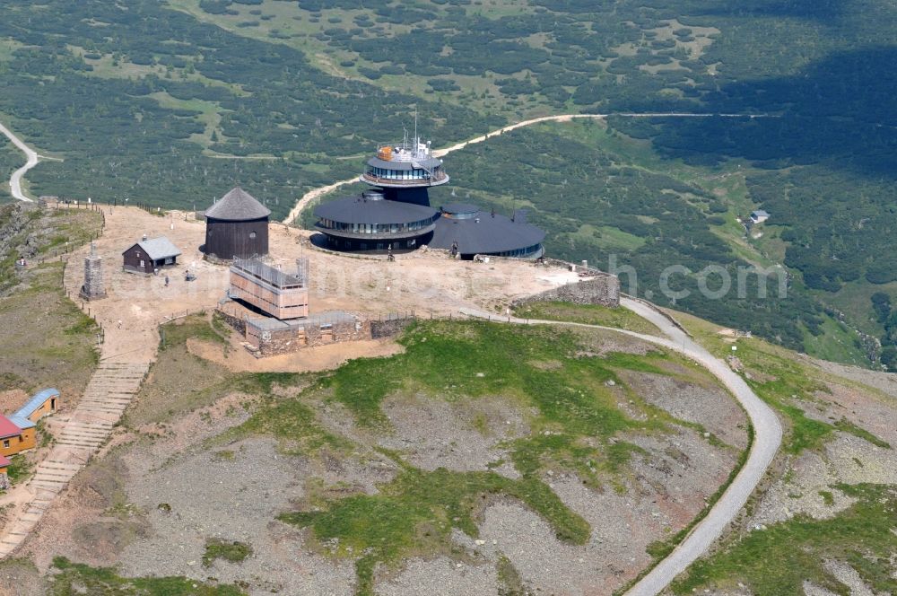 Hradec Kralove / Königgrätz from above - Schneekoppe in the Giant Mountains in Czech Republic