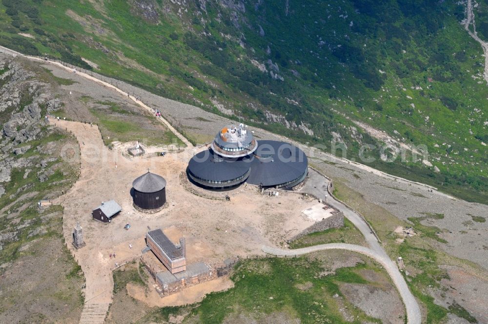 Aerial image Hradec Kralove / Königgrätz - Schneekoppe in the Giant Mountains in Czech Republic