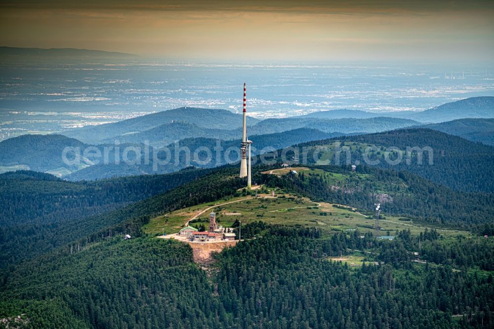 Aerial photograph Seebach - Rock and mountain landscape of Hirnisgrinde with dem Grindeturm and of alten Grindehuette in Seebach in the state Baden-Wurttemberg, Germany