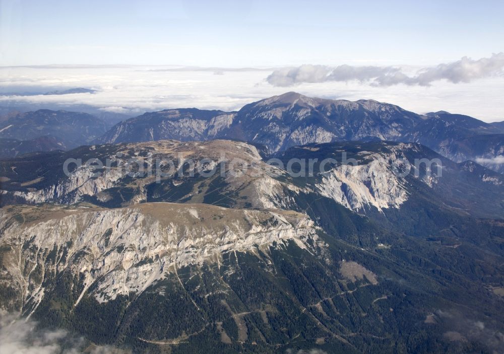 Kapfenberg from above - Massif of the Fischbach Alps near Kapfenberg in Austria