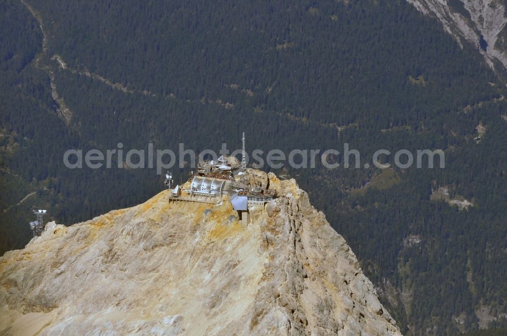 Garmisch-Partenkirchen from above - Massif of the Zugspitze in the Alps near Garmisch-Partenkirchen in Bavaria