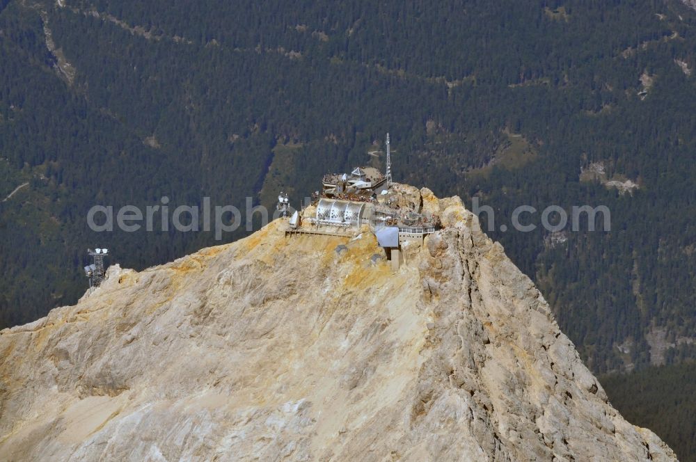 Garmisch-Partenkirchen from the bird's eye view: Massif of the Zugspitze in the Alps near Garmisch-Partenkirchen in Bavaria