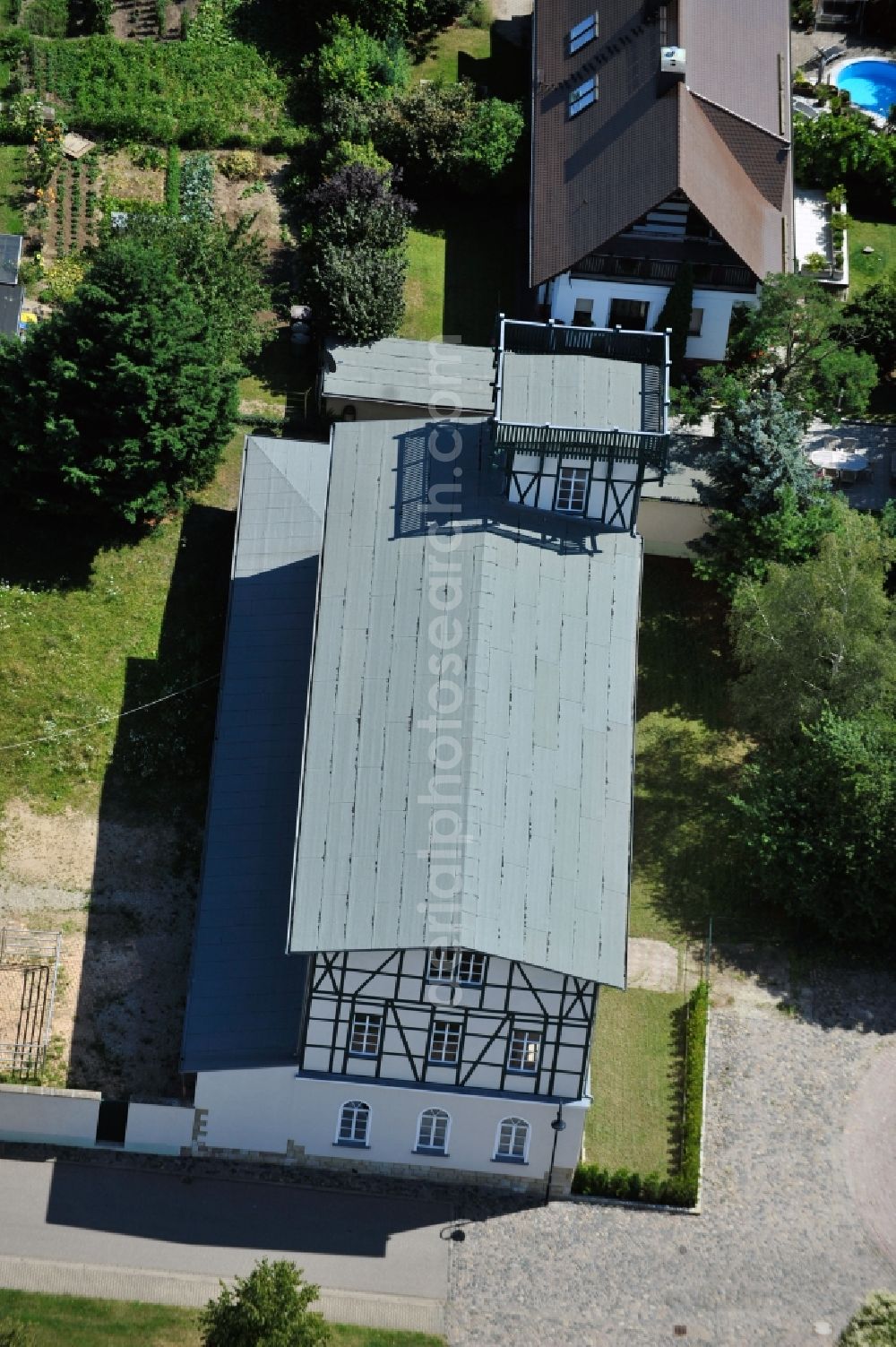 Aerial image Goseck - View at the Bergschlösschen in Goseck in Saxony-Anhalt