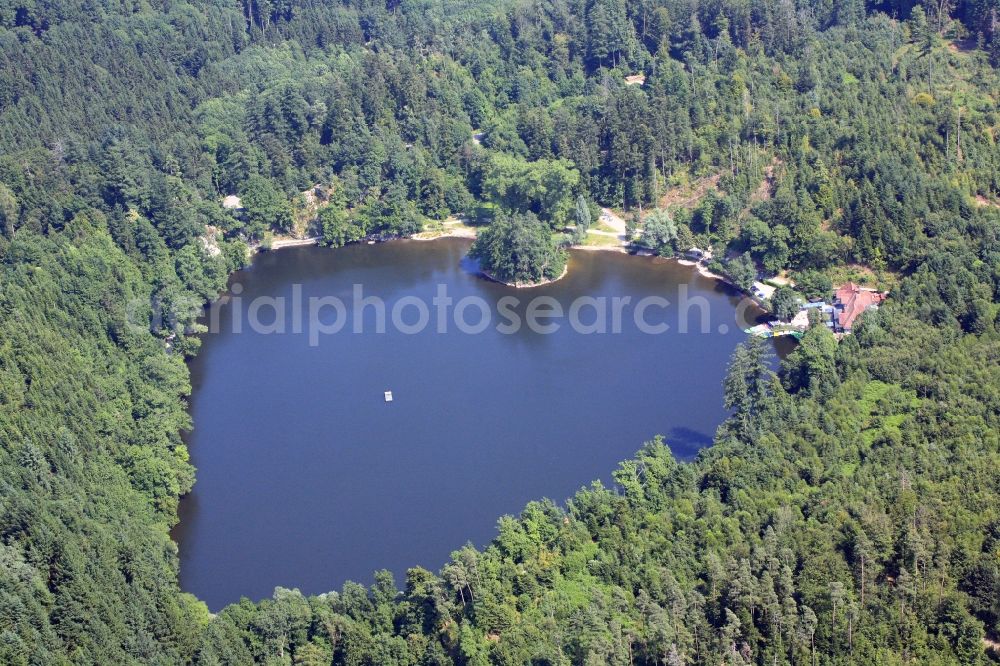 Bad Säckingen from above - The Bergsee is a small lake near Bad Saeckingen in the state of Baden-Wuerttemberg