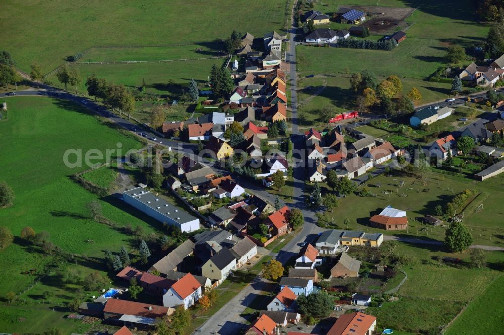 Berkenbrück from the bird's eye view: Village Berkenbrueck in the State of Brandenburg