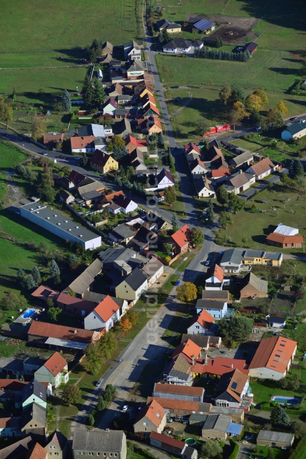 Aerial image Berkenbrück - Village Berkenbrueck in the State of Brandenburg