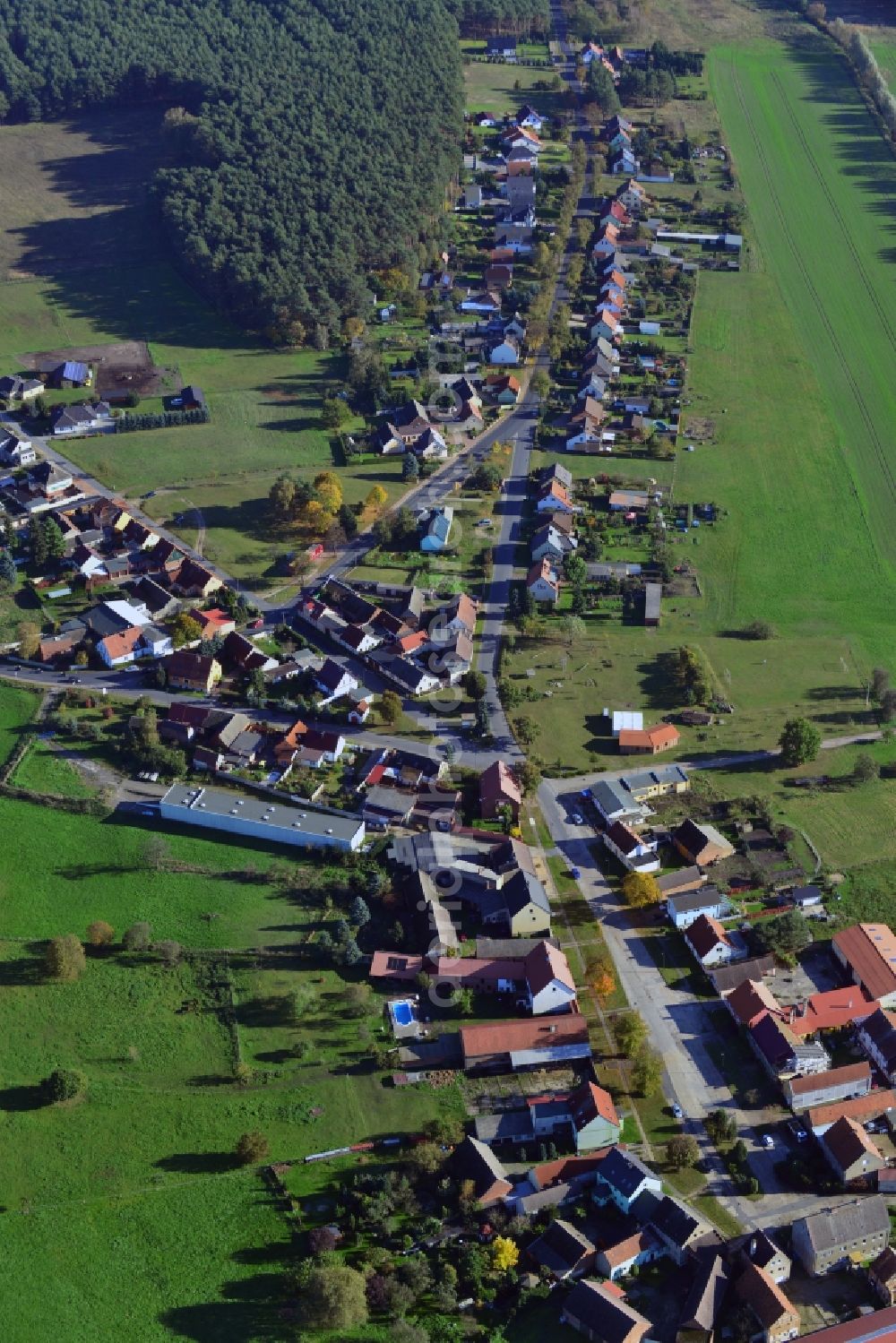 Berkenbrück from above - Village Berkenbrueck in the State of Brandenburg