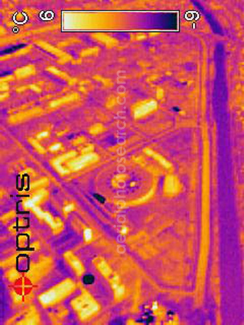 Aerial photograph Berlin-Adlershof / Johannisthal - 29.02.2004 BERLIN Infrarot-Wärmebild des Geländes der Berliner Elektronenspeicherring-Gesellschaft für Synchrotronstrahlung mbH (BESSY (030) 82004-0 Albert-Einstein-Str 15, 12489 Berlin BERLIN