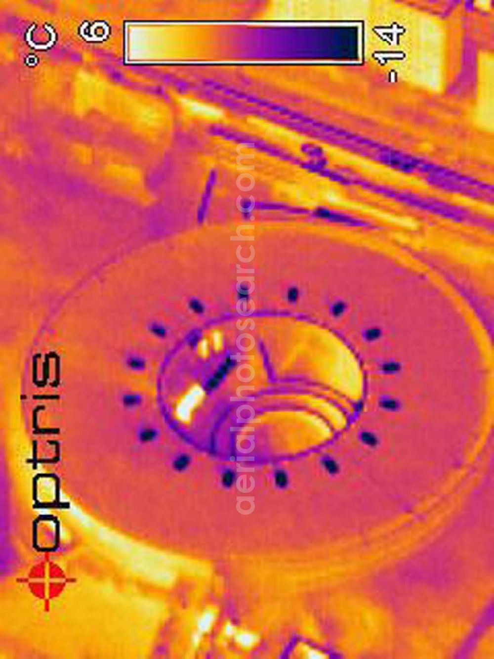 Aerial photograph Berlin-Adlershof / Johannisthal - 29.02.2004 BERLIN Infrarot-Wärmebild des Geländes der Berliner Elektronenspeicherring-Gesellschaft für Synchrotronstrahlung mbH (BESSY (030) 82004-0 Albert-Einstein-Str 15, 12489 Berlin BERLIN