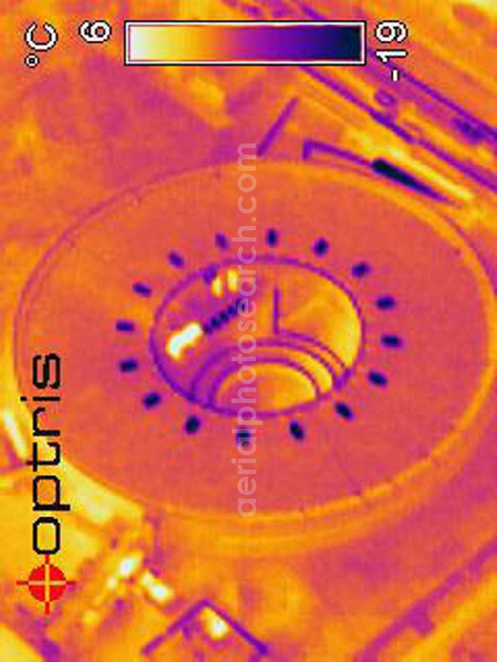 Berlin-Adlershof / Johannisthal from above - 29.02.2004 BERLIN Infrarot-Wärmebild des Geländes der Berliner Elektronenspeicherring-Gesellschaft für Synchrotronstrahlung mbH (BESSY (030) 82004-0 Albert-Einstein-Str 15, 12489 Berlin BERLIN